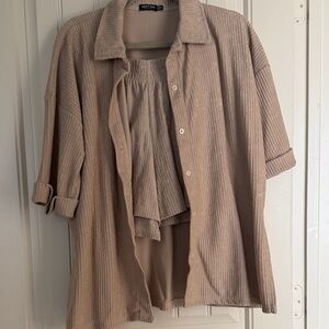 Nasty Gal Beige Loungewear Set